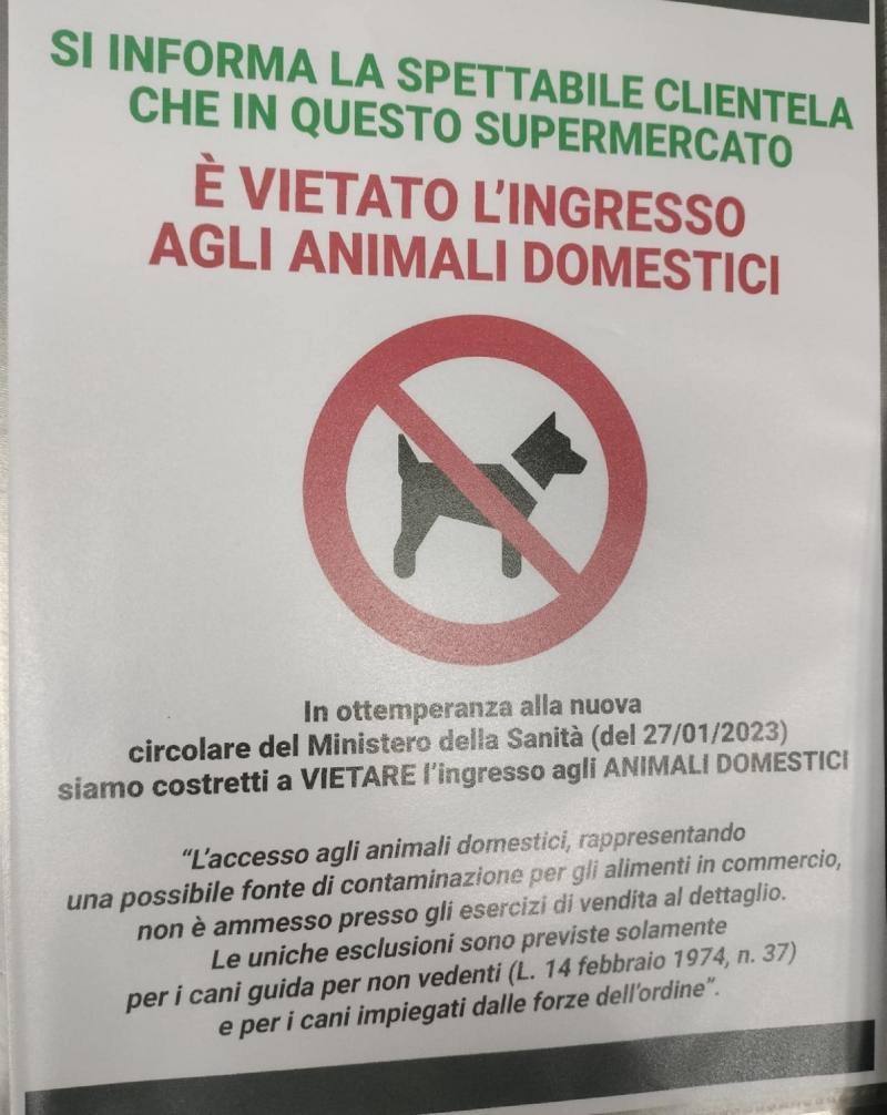La denuncia della Lav: torna il divieto di ingresso dei cani nei supermercati